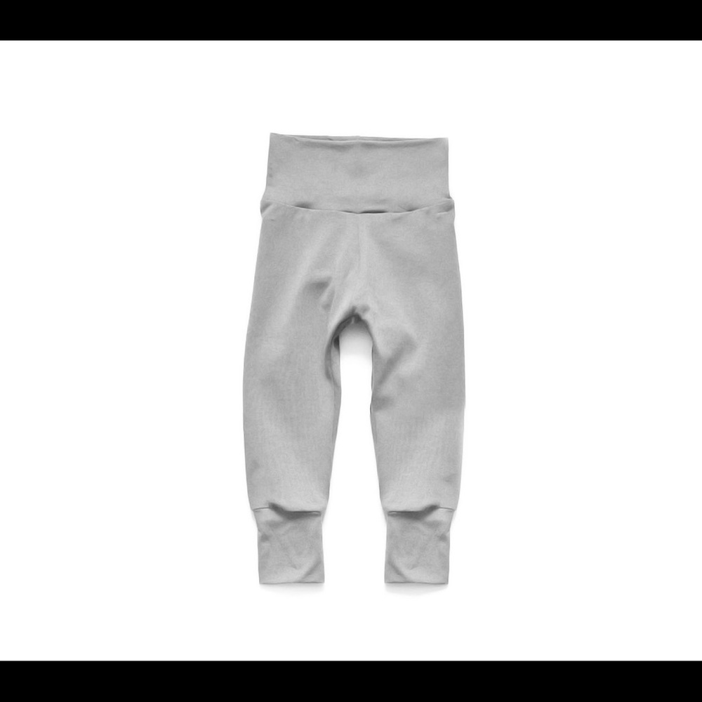 Pewter colored bamboo grow with me leggings by Little Sprout